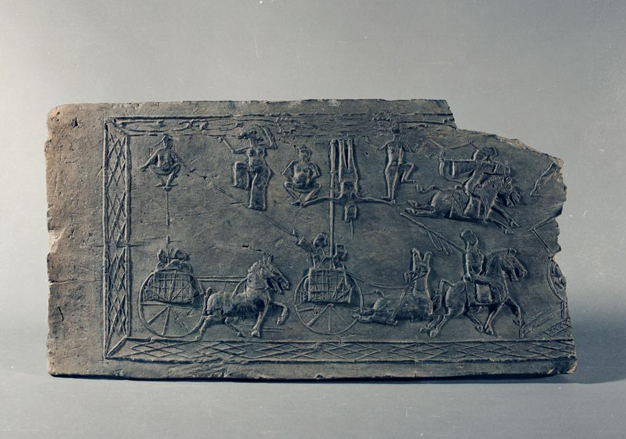 449斜索戏车画像砖