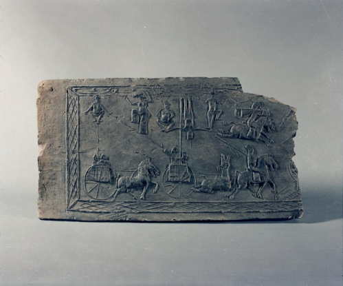 Brick Relief of Chariot Acrobatics on a Horizontal Rope