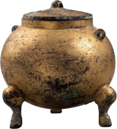 洛阳偃师寇店窖藏出土的鎏金带盖