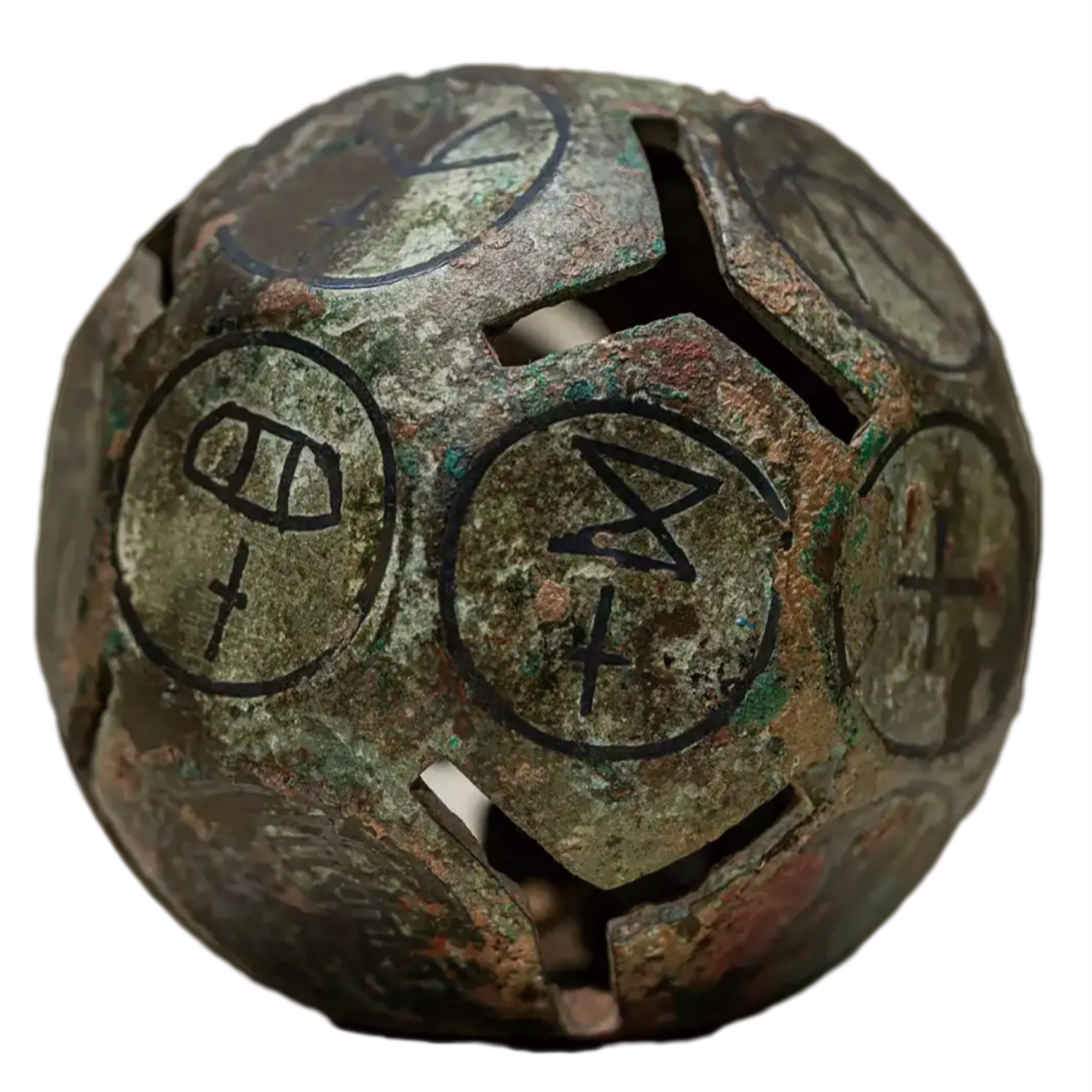 错银十八面铜骰子